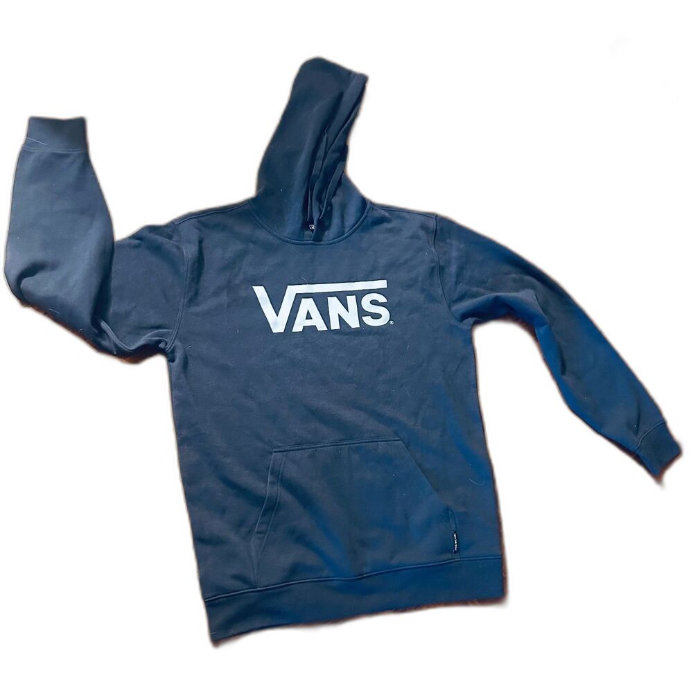 VANS Men Cotton Blue Classic Pullover Hoodie Iconic Light Blue Sweatshirt M